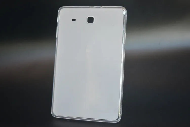 Clear white ultra-thin silicone tablet protective case showing minimalist design