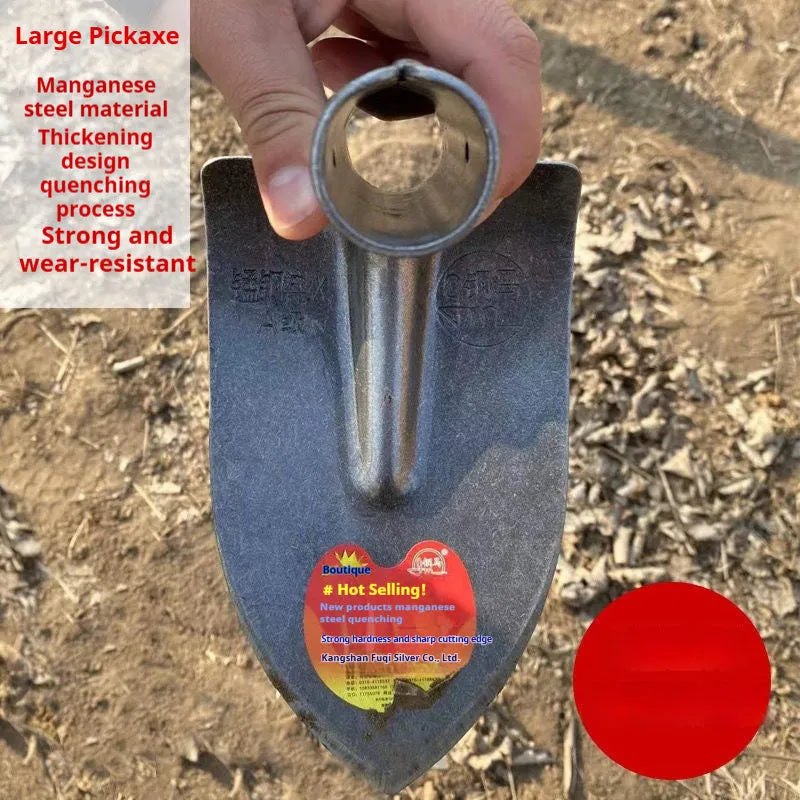 Agricultural pointed hoe with flat design and steel horse tip for weeding and ploughing