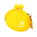Yellow silicone dog training treat waist bag with hook-and-loop closure