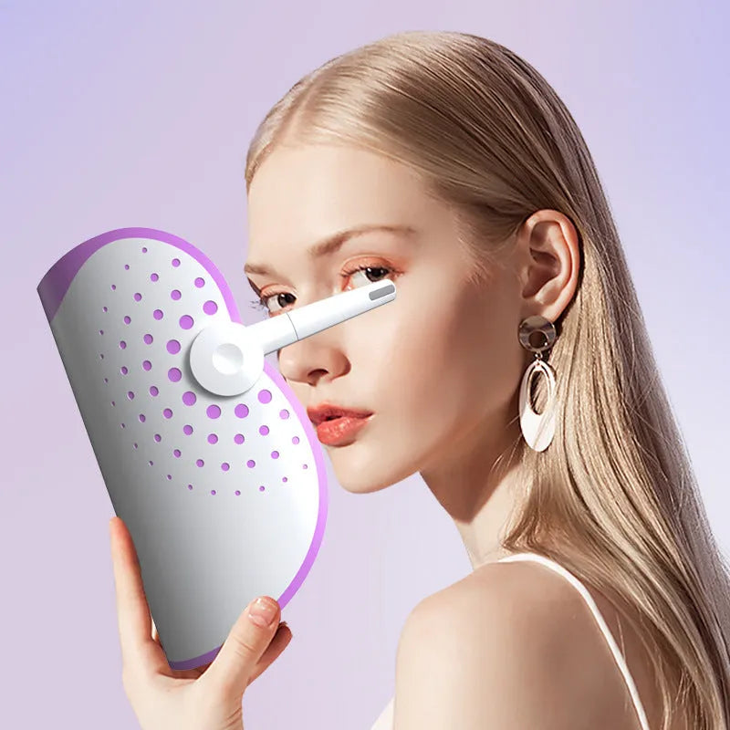 White and purple photon IPL beauty mask device with 15W plug-in power for home use