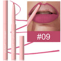 Set of twelve velvet matte lip liners in various shades for precise lip contouring