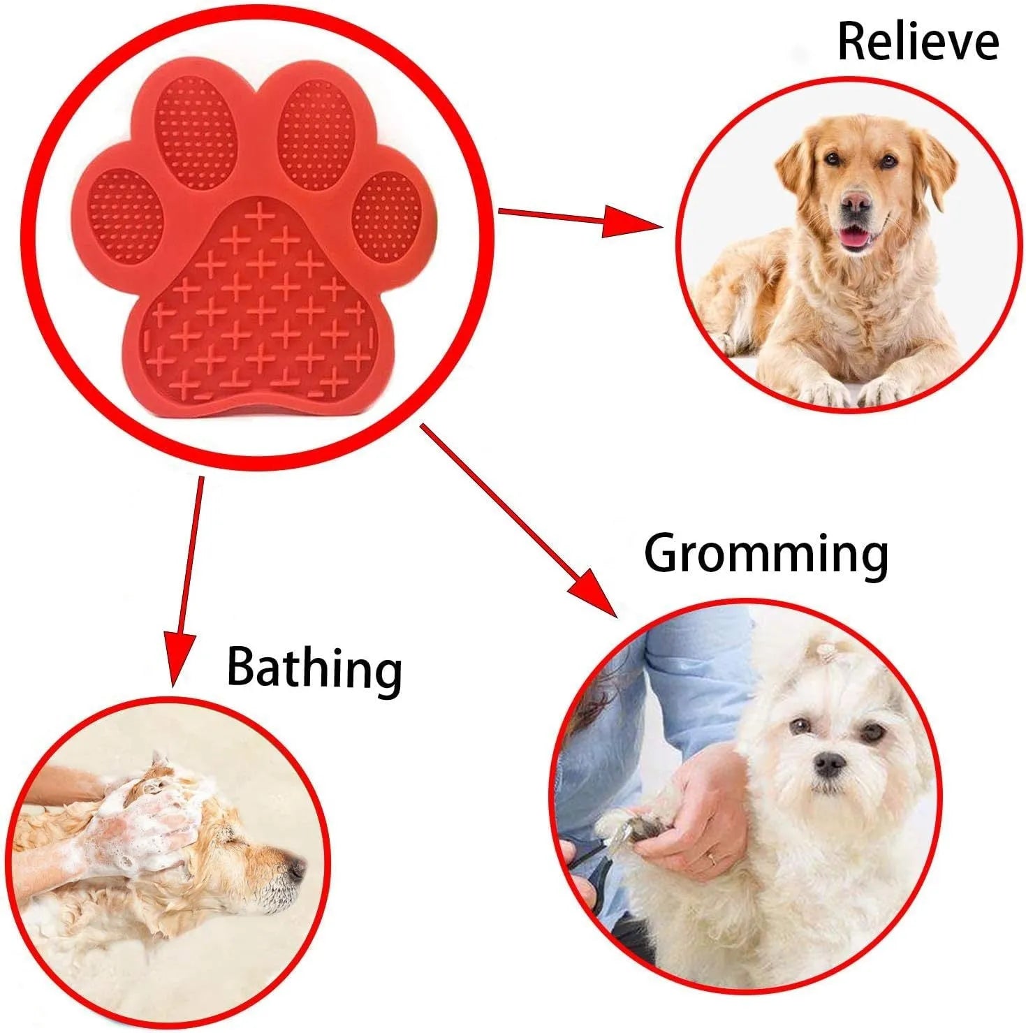 Blue bone-shaped silicone dog licking mat with suction cups on the back.