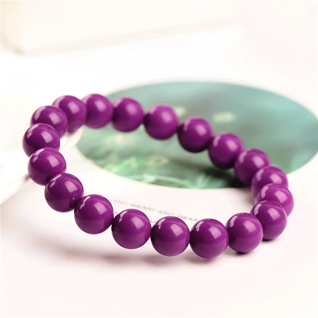 5A grade crystal bracelet in Jiuya Crystal Purple Mica colour with polished finish