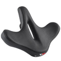 Black bicycle seat cushion with thickened foam padding for shock absorption on ordinary and mountain bikes