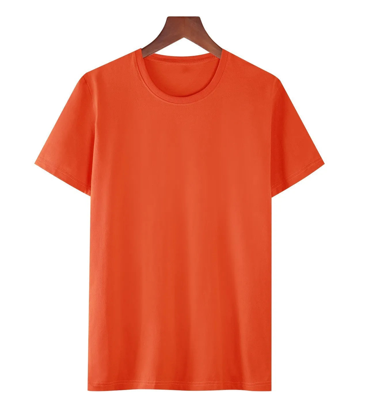 Man wearing a black loose-fit cotton T-shirt, short sleeves, crew neck.
