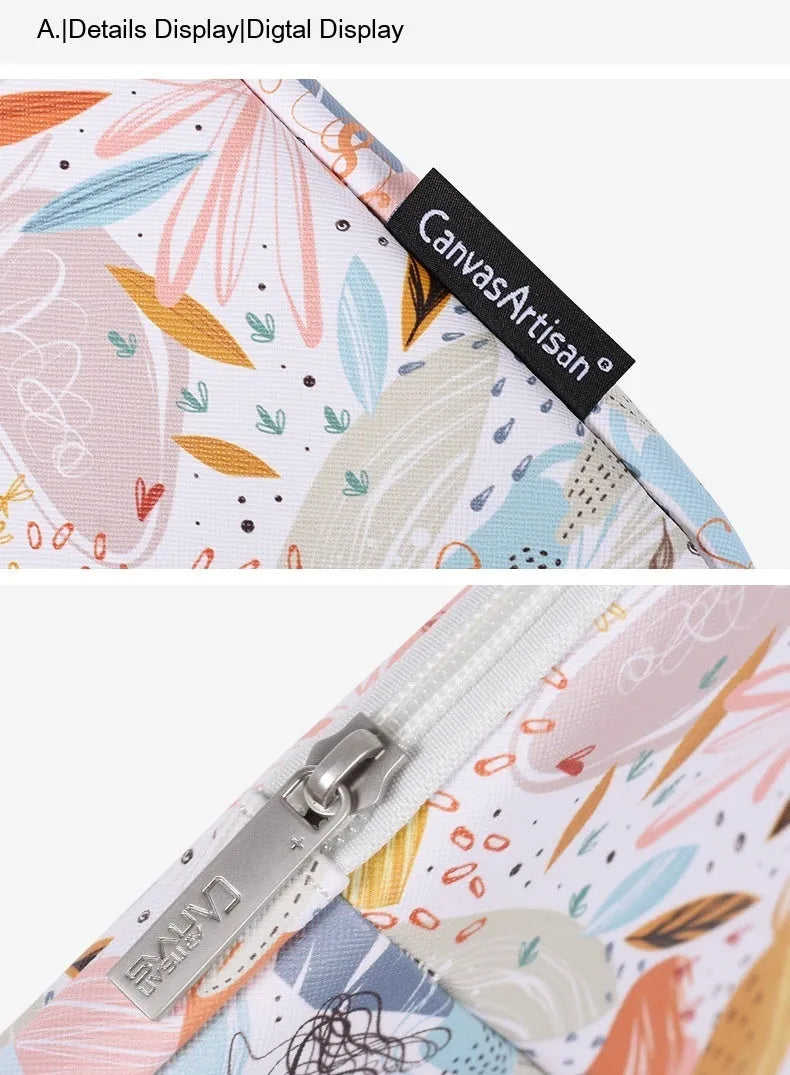 White PU leather waterproof laptop inner bag for 14-inch devices with anti-seismic padding.