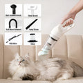Wireless pet hair absorber in white with 28000Pa suction and USB charging