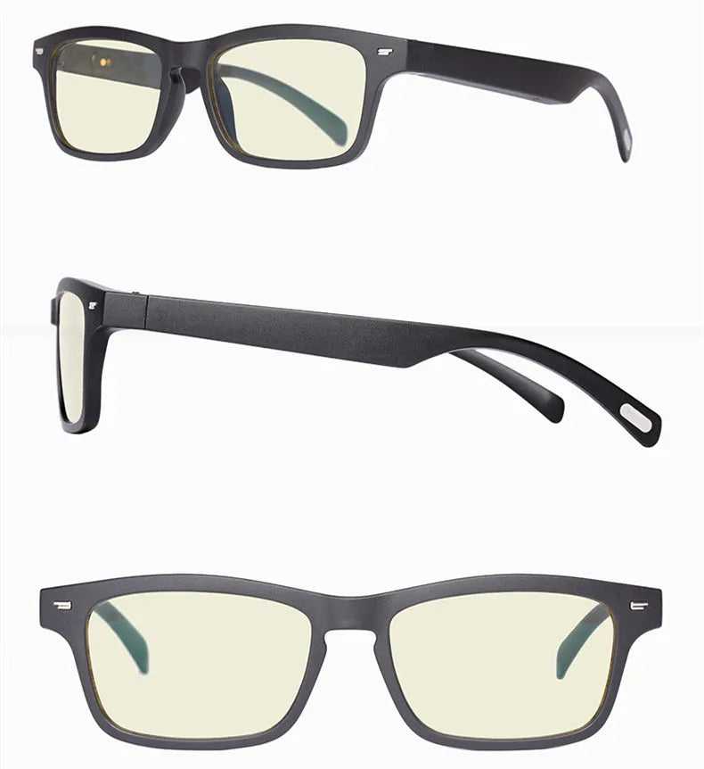 Smart sunglasses with Bluetooth open-ear speakers and polarised lenses.