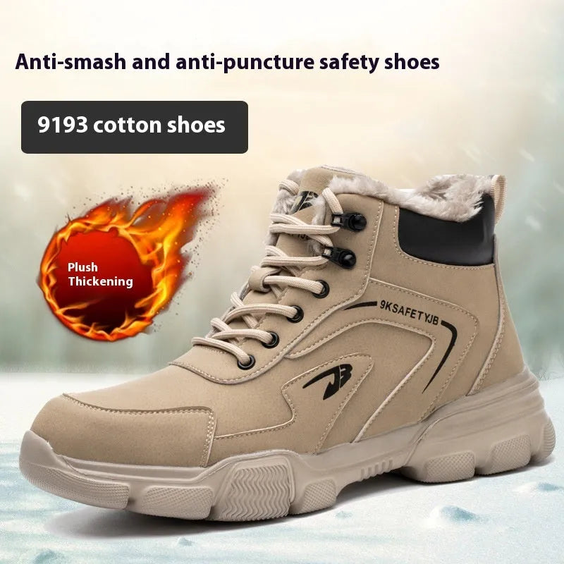 Lightweight leather labour protection shoes with rubber sole in multiple colour options