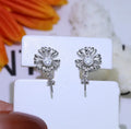 S925 sterling silver baroque flower earrings with matching ring holder in silver and gold options