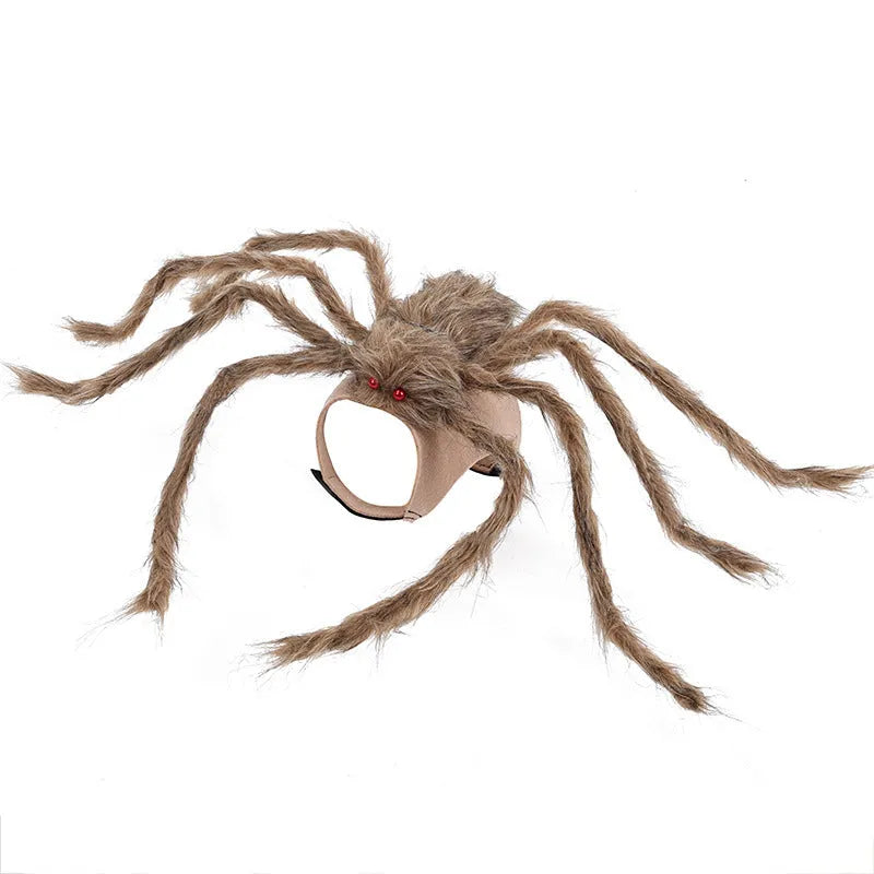 Halloween spider costume for pets in polyester fabric shown in available colours