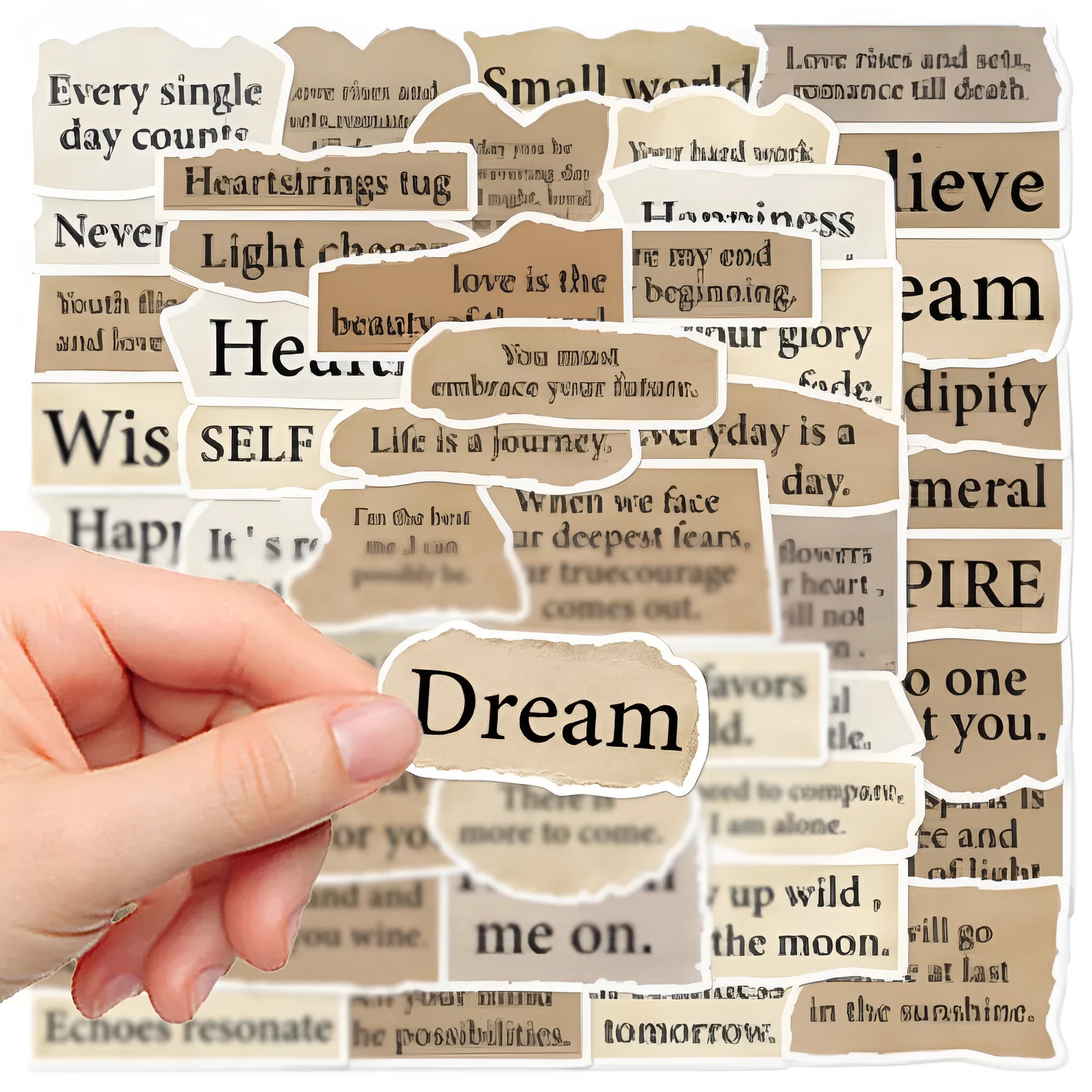 25 tear English style decorative laptop stickers in matte and glossy PVC finishes
