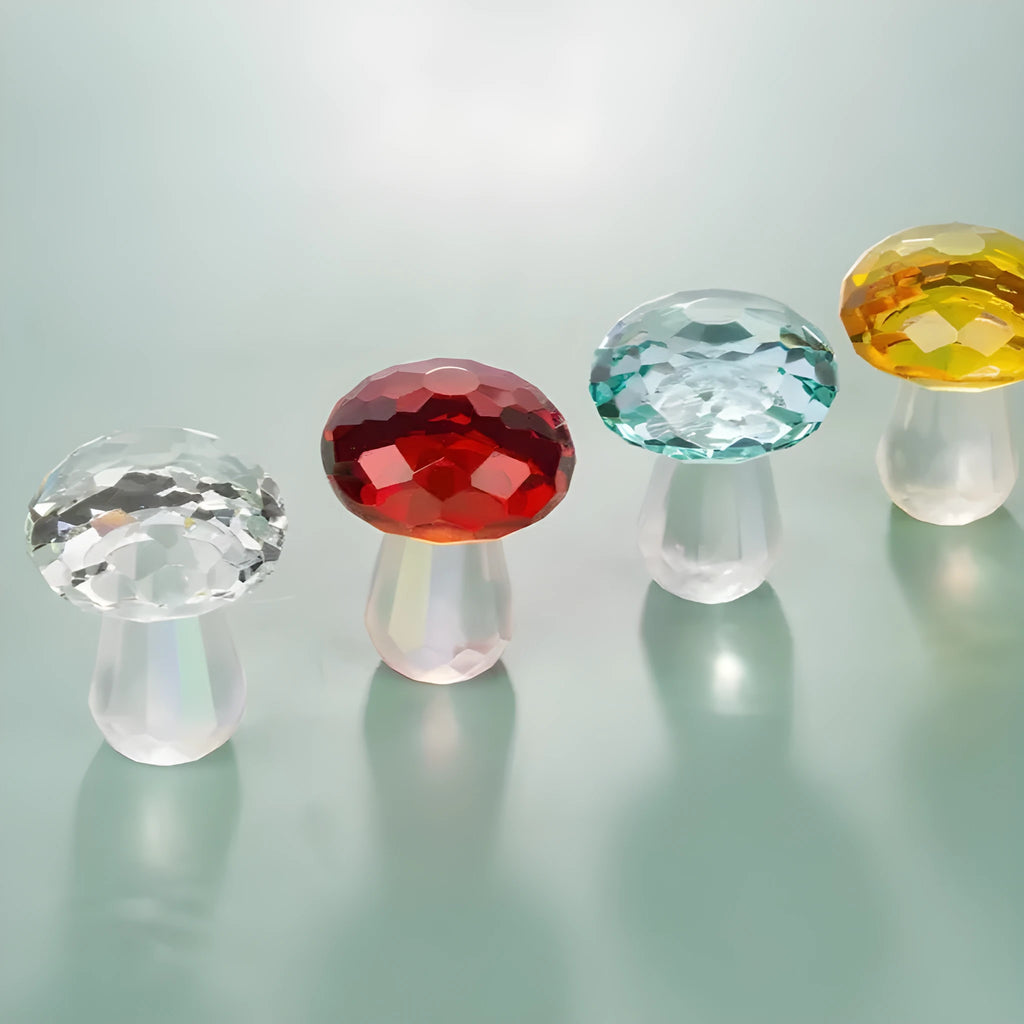 Colourful mushroom crystal decorative ornament 40x53mm modern minimalist geometry gift