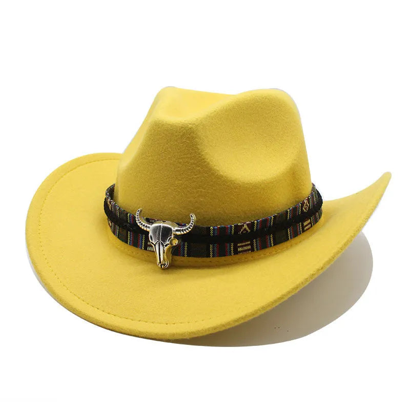Western cowboy hat with bell crown in polyester fabric available in multiple colours for unisex size M