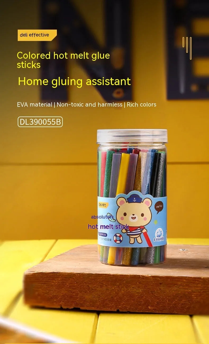 55 transparent hot melt glue sticks in pack with 7mm diameter for glue gun refills