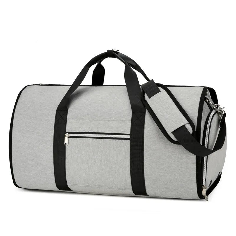 Oxford cloth multipurpose storage bag in grey with breathable lining and separate compartments.