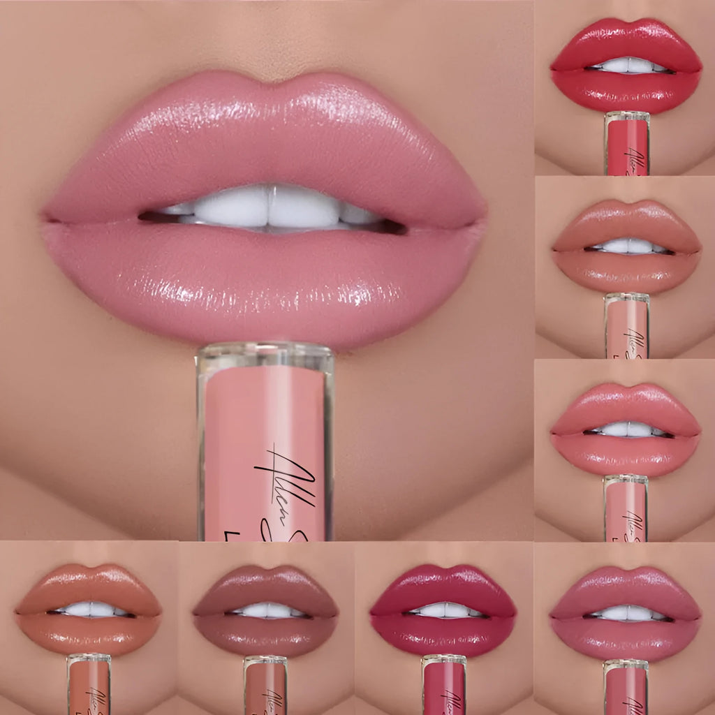 Silky cream texture lip gloss in various mineral-based colour options