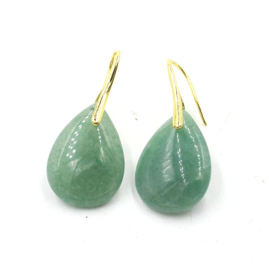 Crystal geometric water drop earrings with electroplated fittings in amethyst colour option
