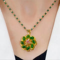 Lucky flower pendant necklace electroplated heart shape round oval octagonal design unisex adjustable chain 41-50cm