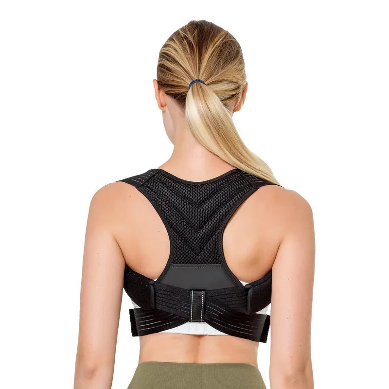 Black anti-humpback posture correction belt for back and shoulder support.