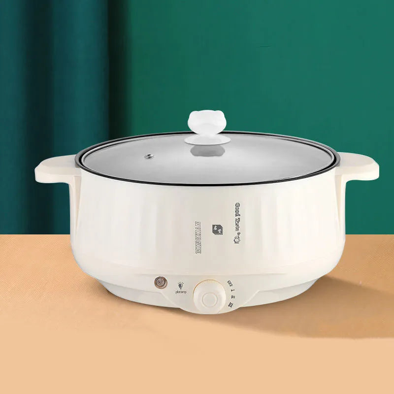 White or green stainless steel non-stick electric hot pot with multiple cooking functions