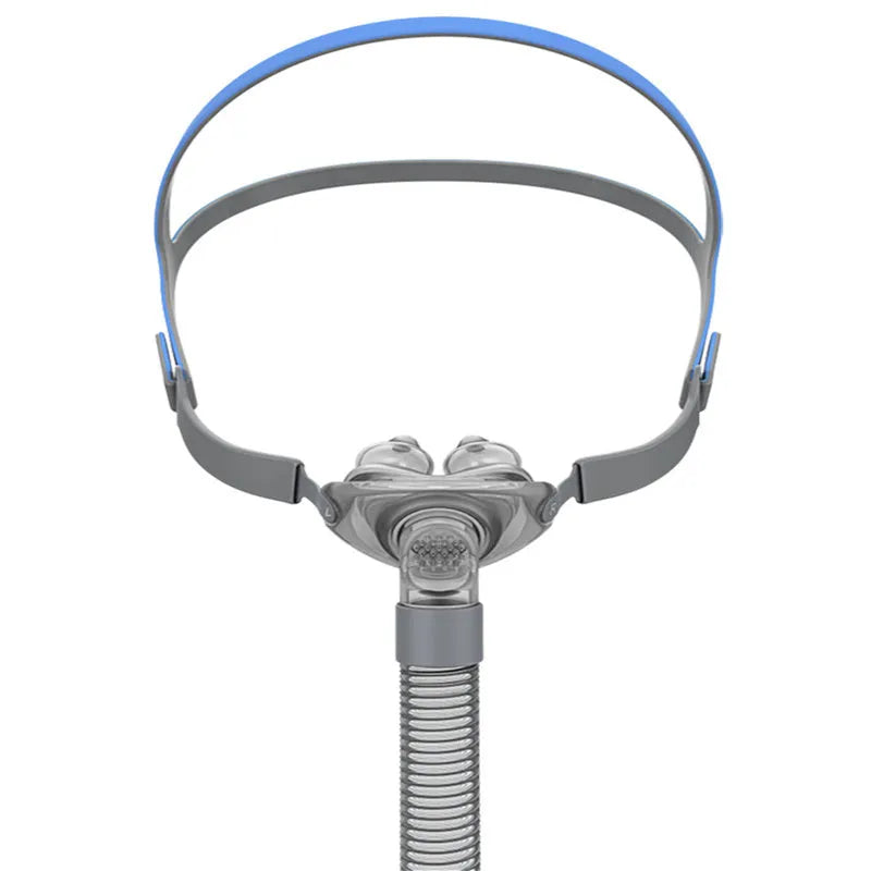 Ventilator nasal pillow mask with silicone nose pad, cushion, and thickened headband