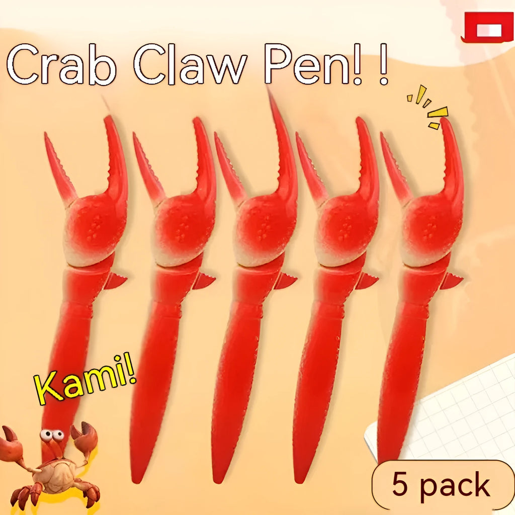 Colourful cartoon crab novelty ballpoint pen with a pressable fidget clip.