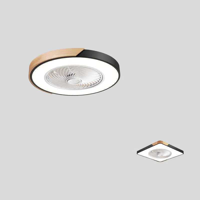 White Nordic ceiling fan lamp with integrated light fixture and remote control