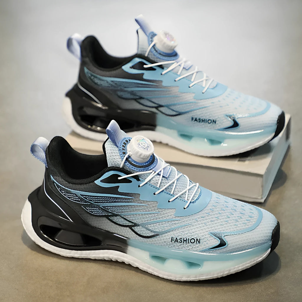 Youth button sneaker with shock absorption rotating function in casual sports style