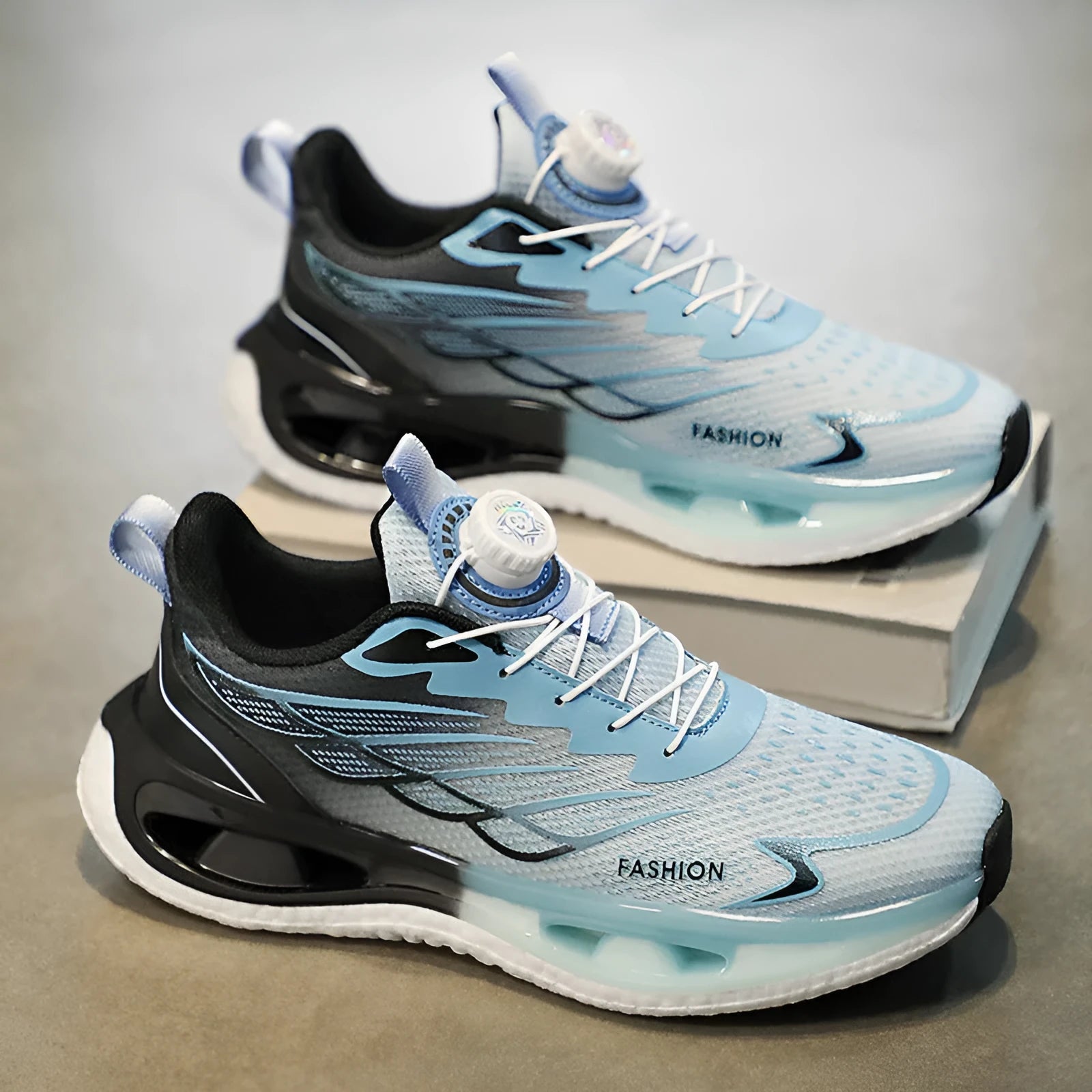 Youth button sneaker with shock absorption rotating function in casual sports style
