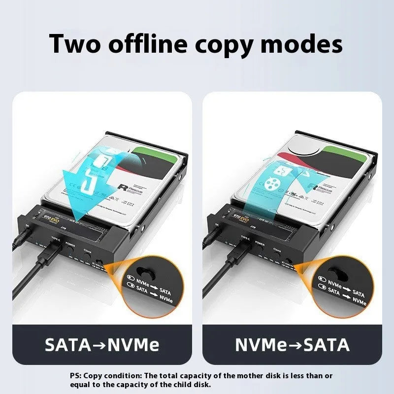 Aluminium external hard drive enclosure for 2.5-inch SATA SSDs and HDDs with USB 3.0 connection.