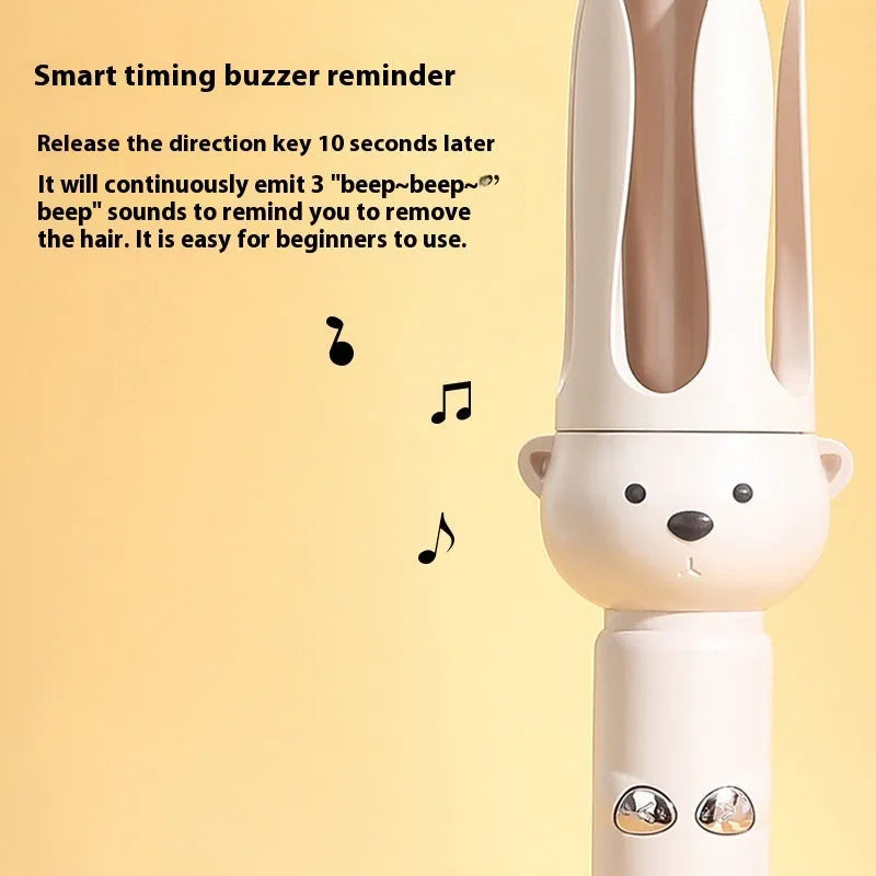 Beige coloured automatic hair curler FS-H208 model with anion technology and hair stick accessory