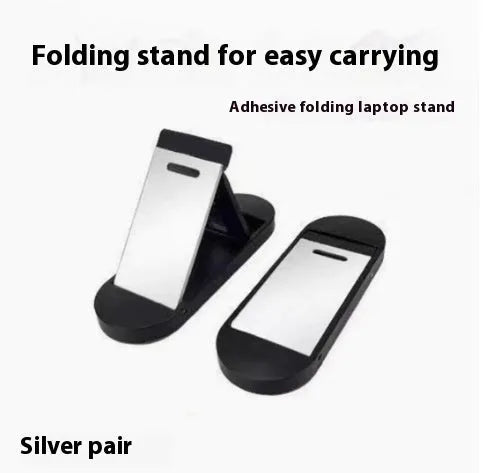 Aluminium alloy folding laptop cooling bracket with 3M adhesive in silver and white colours