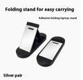 Aluminium alloy folding laptop cooling bracket with 3M adhesive in silver and white colours