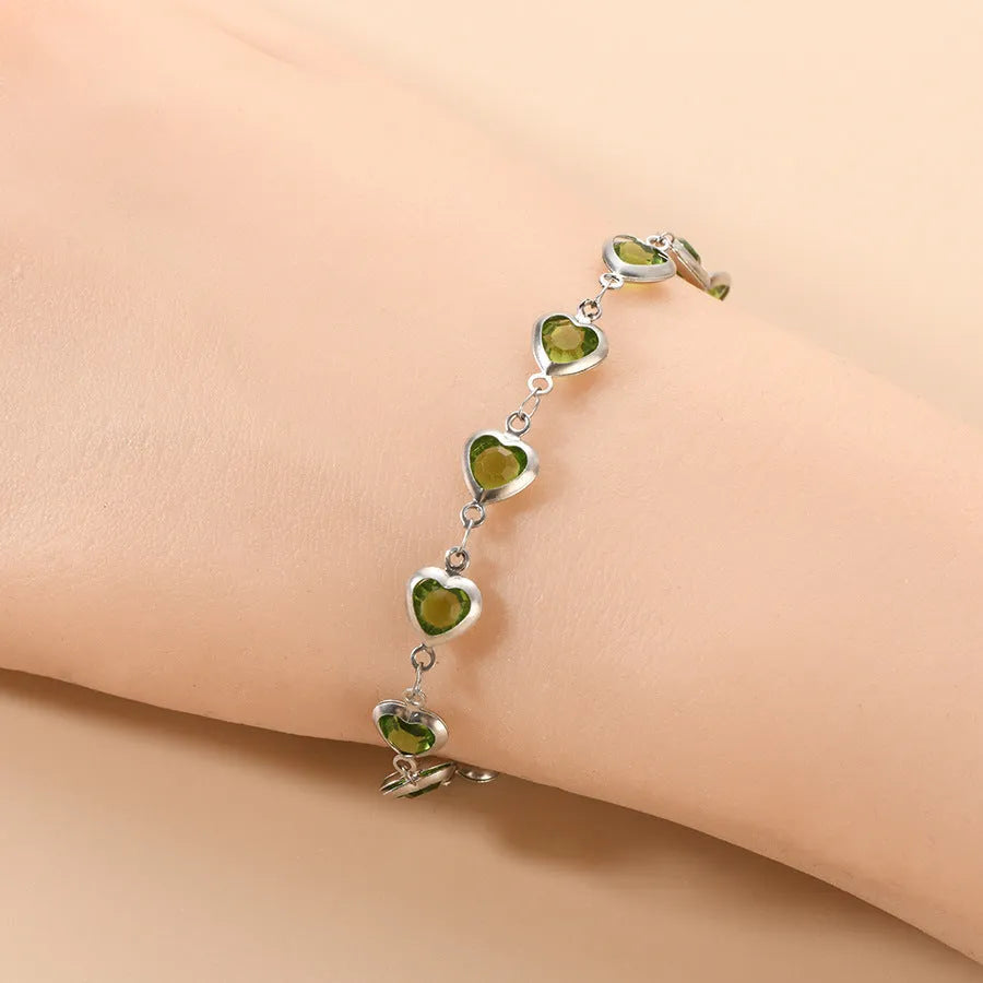 Devil's Eye geometric heart-shaped stainless steel bracelet in one of six electroplated colours.