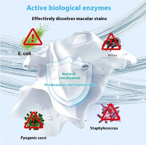 Biological enzyme bubble powder laundry detergent bottle for down jackets, wool, and cotton linen fabrics