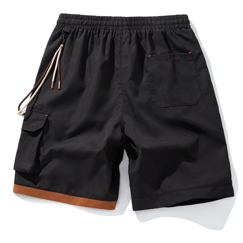 Men's plus size bamboo fibre sport shorts in loose fit with high waist and cropped length