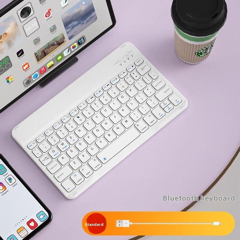 Pink and white Bluetooth wireless keyboard for girls with optional matching mouse