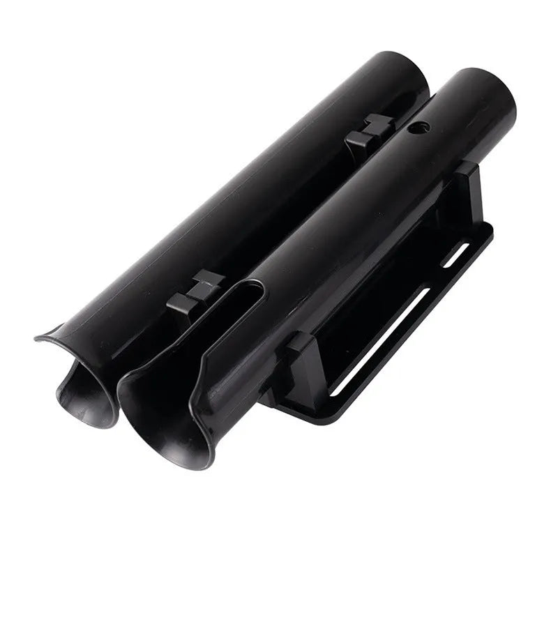 Motorcycle electric bicycle fishing rod rack with double-layer plastic frame construction