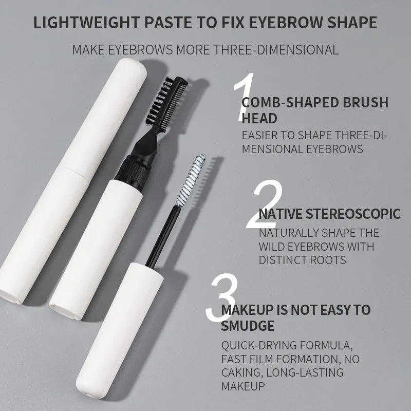 One Brush Molding Shaping Natural Wild Eyebrow Liquid in white and pink options
