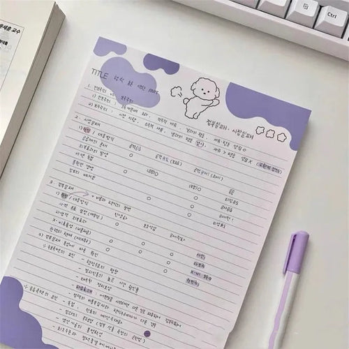 B5 sticky note pad with Wind Marshmallow Dog Korean PP Puppy illustration in pastel colours