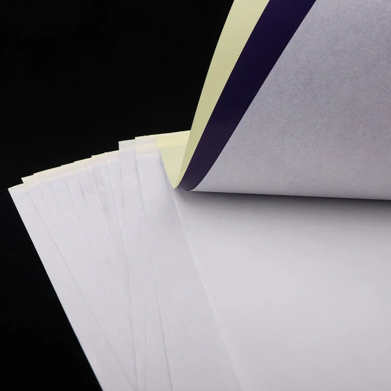A4 tattoo transfer paper pack with quadruple copy capability and transfer paste gel