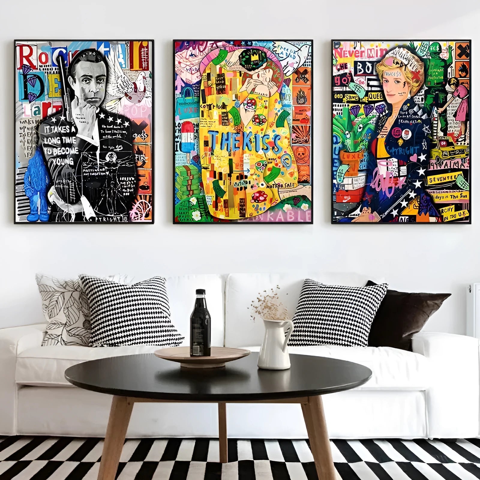 Frameless canvas graffiti abstract street poster spray painting art in size 40x50cm style A1