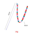 Cat wand toy with polycarbonate pole and plush strip in bright colours for interactive play