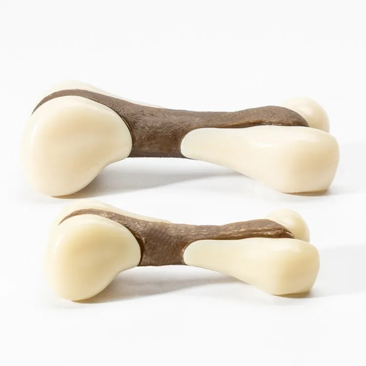 Bone shaped dog chew toy cowhide nylon grinding rod small large size options
