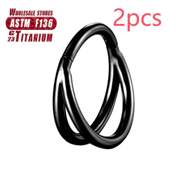 F136 titanium alloy fork nose ring body jewellery in multiple colours and sizes