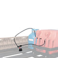 Plastic-sheathed steel cable lock for securing kayak to a vehicle roof rack without drilling.