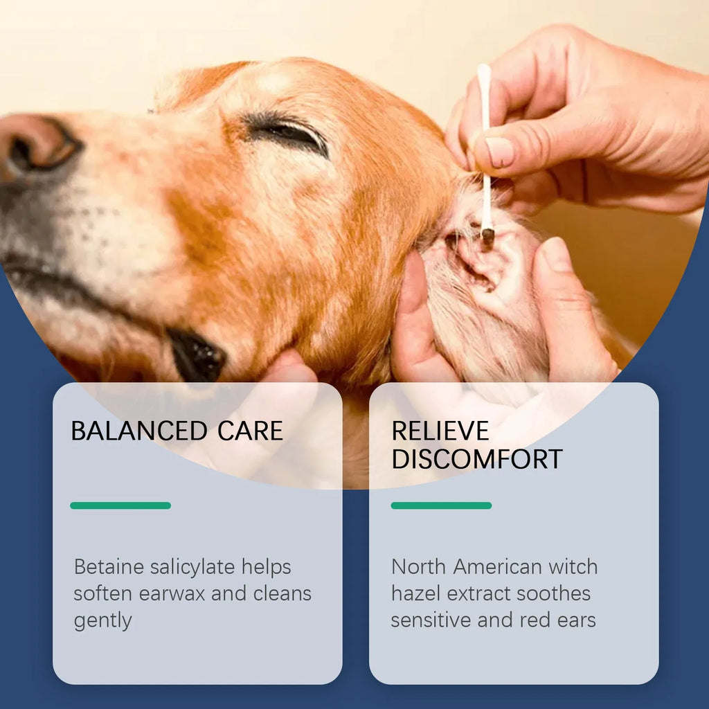100ml bottle of gentle ear cleaner for dogs and cats for earwax removal