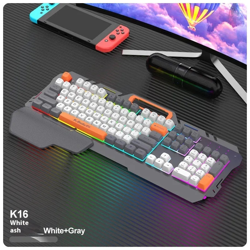 Blue and grey wired gaming keyboard and mouse combo with 1.5 metre cable