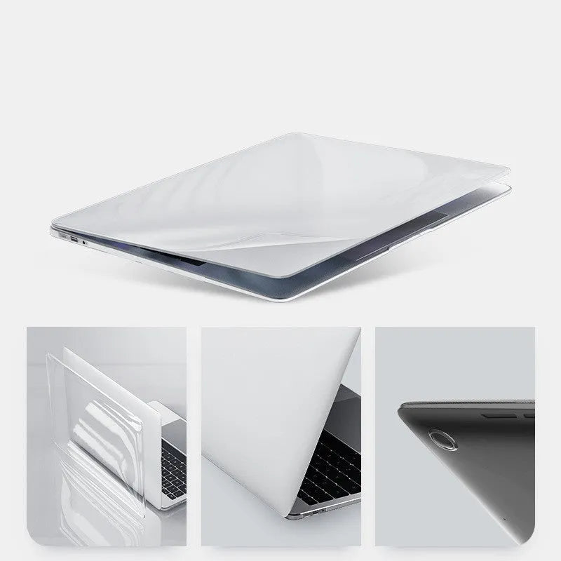 Transparent and black PC protective shell cases for MacBook Pro 14.2 and 16.2 inch laptops